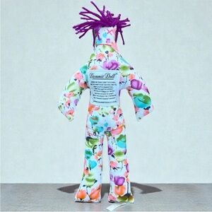 Dammit Doll Floral Print Purple Yarn Hair | Stress Relief Gag Gift
